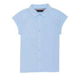 Áo sơ mi Raglan ngắn tay xanh blue