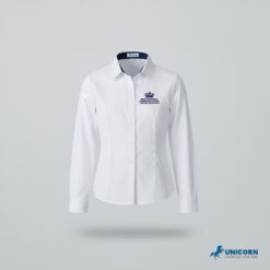 Áo sơmi trắng Nữ tay dài đồng phục hs BVIS- Long-sleeve White shirt GIRL